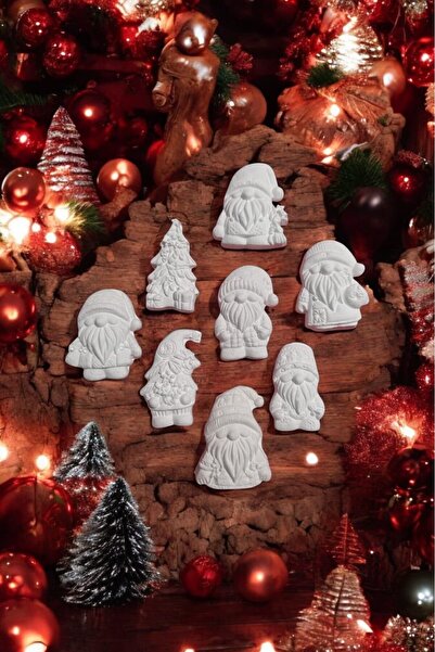 escoines koleksiyon Escoines Yılbaşı Noel Baba Temalı Boyanabilir Ham Obje De...