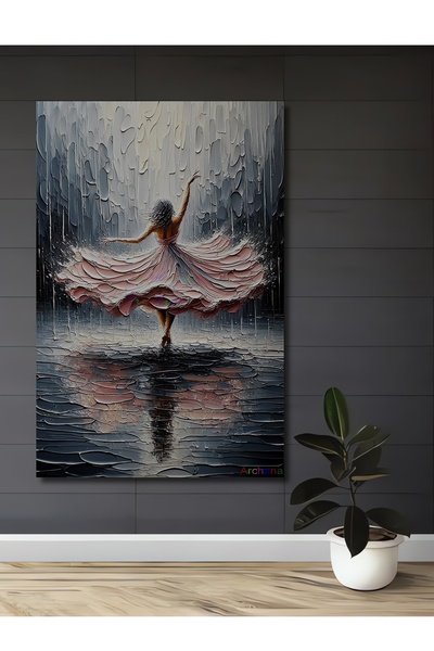 Teona Ahşap Balerin Yağlı Boya Görünümlü Dekoratif Ahşap Ev,Antre,Salon,Ofis,...