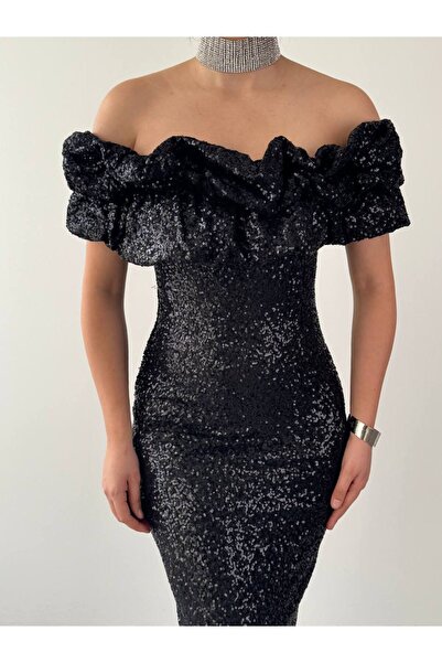 Karteks Straplez Tasarım Payetli Elbise