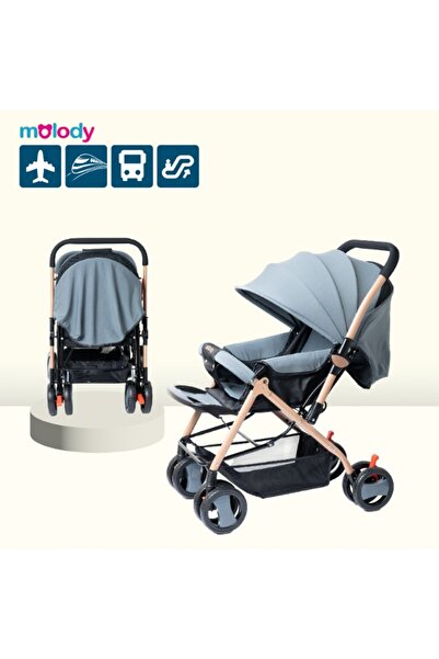 molody عربة أطفال خفيفة الوزن قابلة للطي، نظام سفر 2 في 1 مع إمكانية الإمالة والمظلة والتخزين
