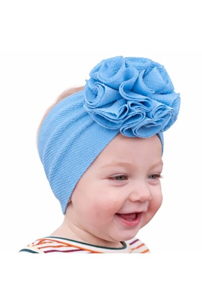 Superbaby Wide blue headband with flower