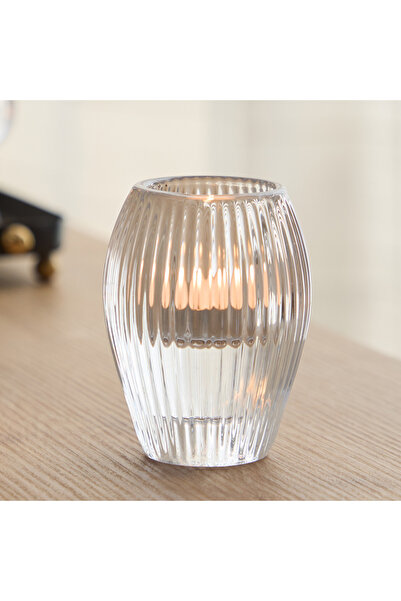 Home Box Tamara Heavy Glass Crystalline Candleholder - 7x9 cm