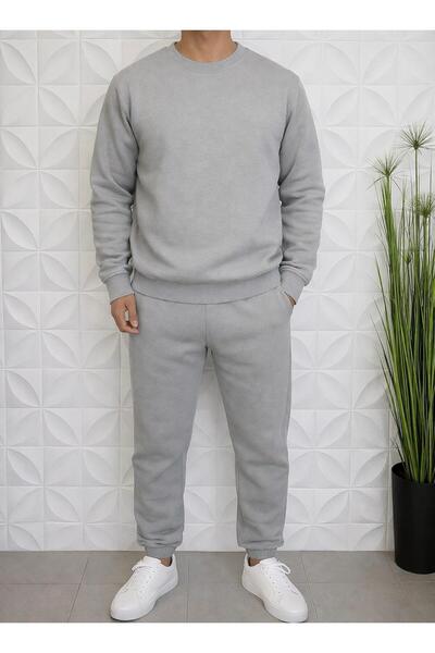 WENMİNG Set de trening pentru bărbați, cu 3 fire, gros, moale, texturat