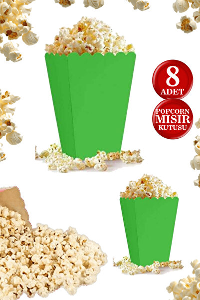 karanca parti süs صندوق فشار ذرة أخضر 8 قطع، وعاء الفشار