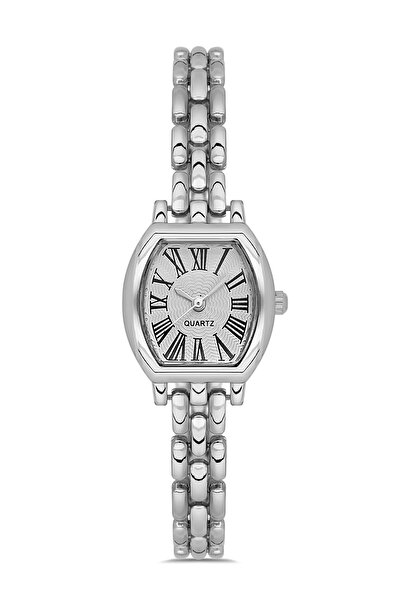 Ticarto ساعة يد نسائية من الفولاذ بمينا أبيض صغير الحجم TCTSN000801S0388