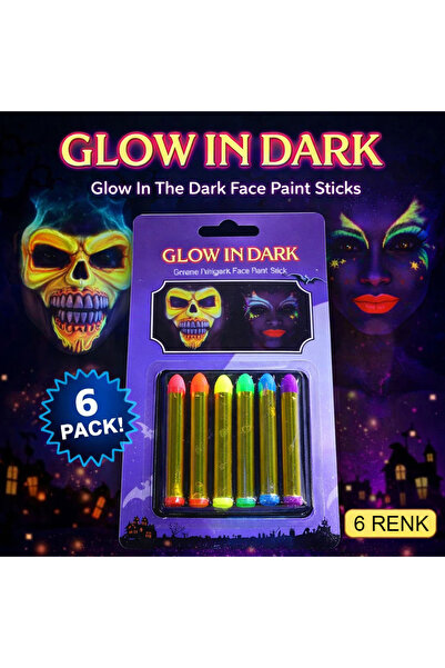 Fixport Fosforlu Glow Parti Boyası 6’lı – Karanlıkta Parlayan Yüz Boyası