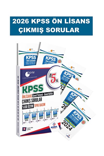 Kurul Yayıncılık 2026 KPSS GY-GK Ön Lisans Çıkmış Sorular Son 5 Yıl Tıpkı Bas...