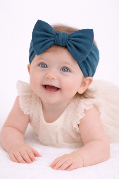 Superbaby Bentita lata, verde inchis, pentru fetite cu fundita