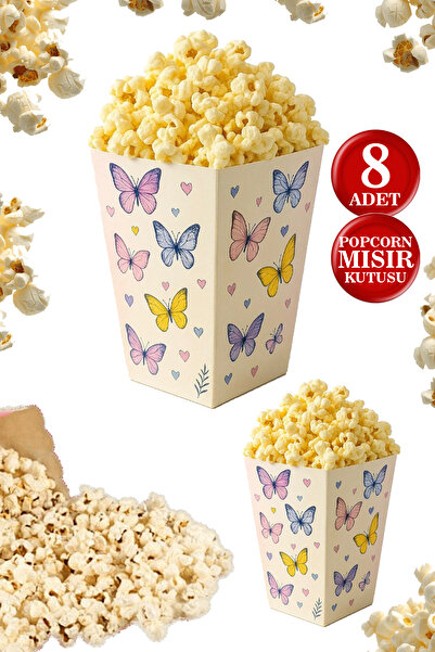 karanca parti süs Butterfly Themed Popcorn Corn Box 8-Piece Popcorn Bucket