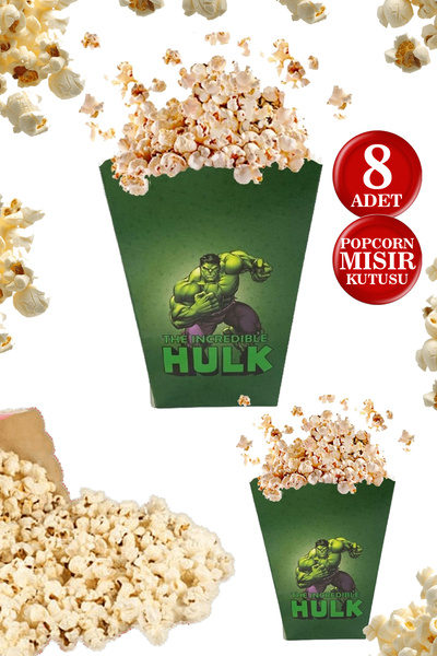 karanca parti süs Hulk Themed 8-Piece Corn Box Popcorn Bucket