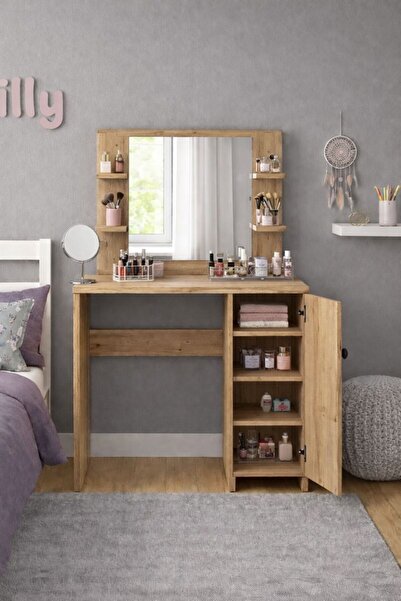 Bladimo Lima Makyaj Masası Aynalı , Dolaplı ÇAM