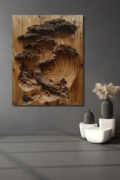 Teona Ahşap Bonsai Ağaç Sanatı Ahşap Dekoratif Ev,Antre,Salon,Ofis,Mutfak,Yat...