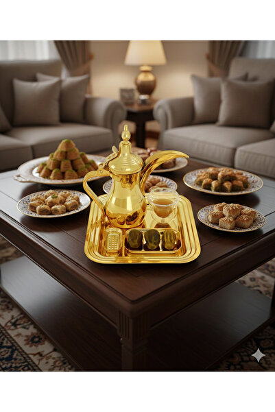 unbranded دلة قهوة عربية مع طقم تقديم متكامل.