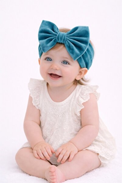 Superbaby Bentita vernil lata din catifea cu funda