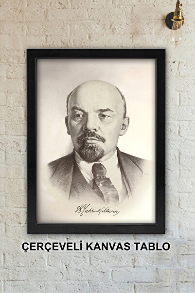 Atika Vladimir Ilyic Lenin Çerçeveli Kanvas Tablo (30x40 cm)