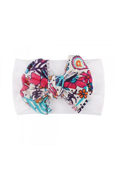 Superbaby Bentita alba lata cu fundita inflorata