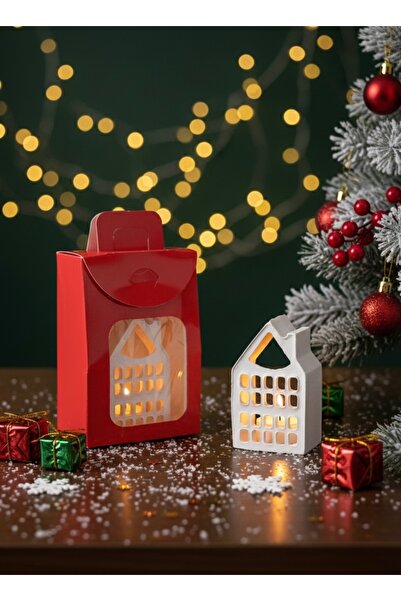 Store Yılbaşı Temalı Taş Tozu Ev Mumluk | Mum ve Hediye Paketi Dahil