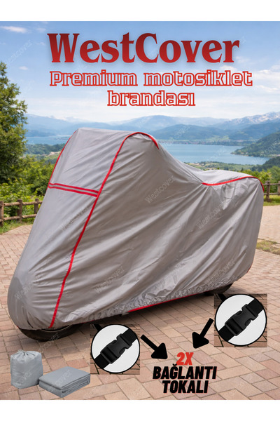 WestCover غطاء دراجة نارية عاكس للضوء (أحمر مخيط) متوافق مع موديل مونديال 125 بروستريت