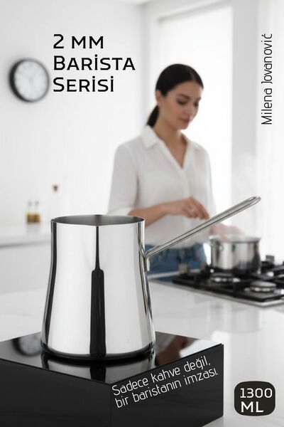 Transformacion Premium 304 Paslanmaz Çelik Cezve 1300 ml Profesyonel Barista ...