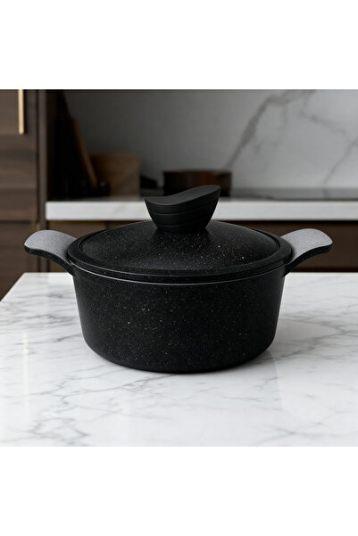 Jewel 20cm Nonstick Stockpot – Black Marble Granite Coating, PF0A/PFOS Free, ...