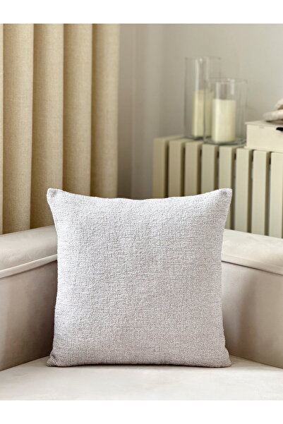 AYSA HOME DECOR Armoni Plain Gray Single Throw Pillow Cover