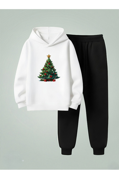 LORVEX Hooded Children's Sweatshirt - Tracksuit Set Decorated Pine Tree Printed