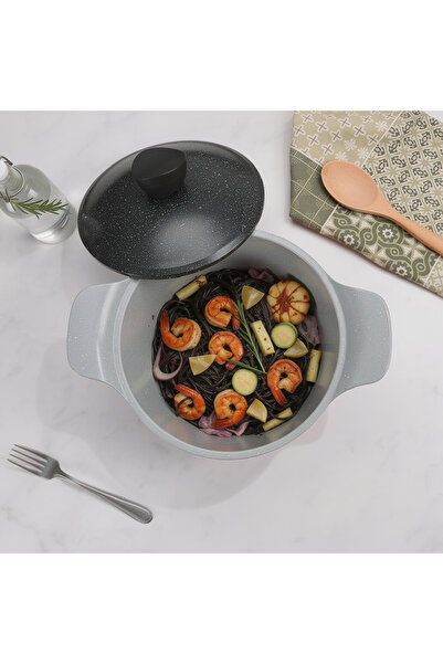 Jewel 18cm Nonstick Stockpot – Black Marble Granite Coating, PF0A/PFOS Free, ...