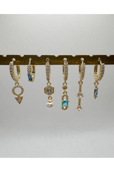 BIJUTERI 6 LI KÜPE ÇELİK GOLD