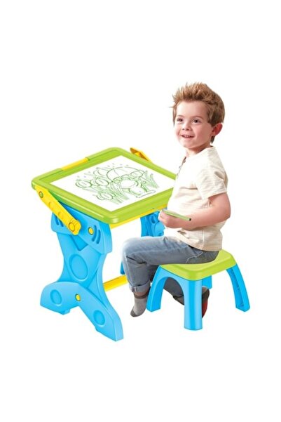 ELITECOMMERCEMARKET Bancă educațională cu tablă LED și scaun pentru copii – S...