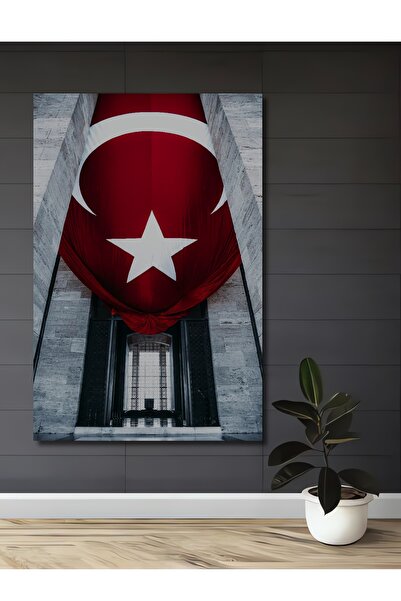 Teona Ahşap Tablou din lemn cu imprimare artistică a drapelului turcesc gigant