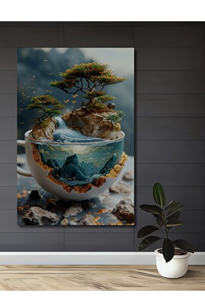 Teona Ahşap Lume în miniatură într-o cană, pictură decorativă din lemn cu asp...