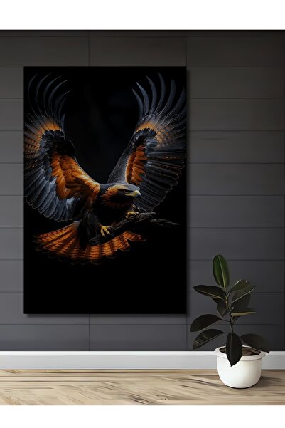 Teona Ahşap Tablou decorativ din lemn cu aspect de pictură în ulei Dragon Vultur