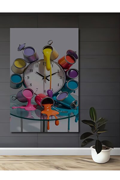 Teona Ahşap Tablou decorativ din lemn cu aspect de vopsea în ulei, stil Fluid...