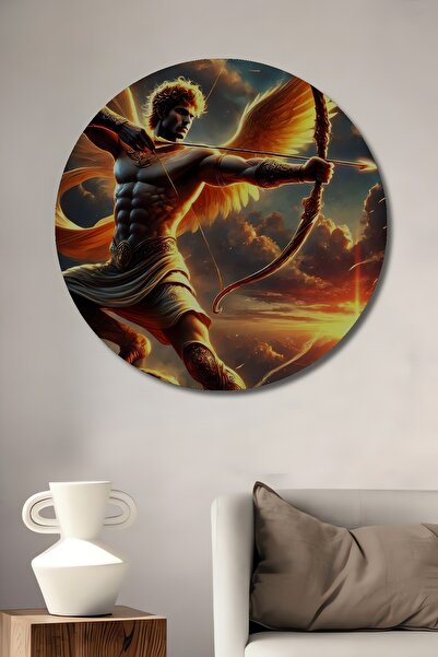 Teona Ahşap Zeul arcașului cu aripi aurii, pictură decorativă din lemn cu asp...