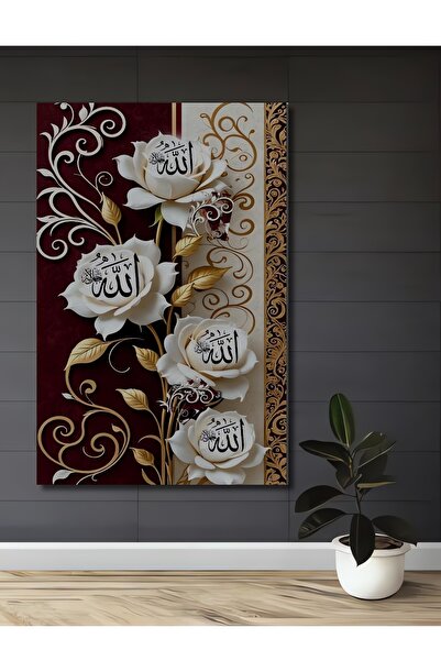 Teona Ahşap Tablou decorativ din lemn cu aspect de artă modernă, cu trandafir...