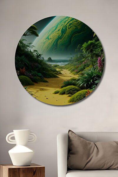 Teona Ahşap Pictură decorativă din lemn Galactic Tropical Paradise Pictură ro...