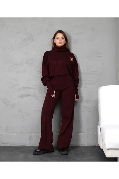 REDMİNA fashion Corded Fabric Knitwear Set with Teddy Bear Detail