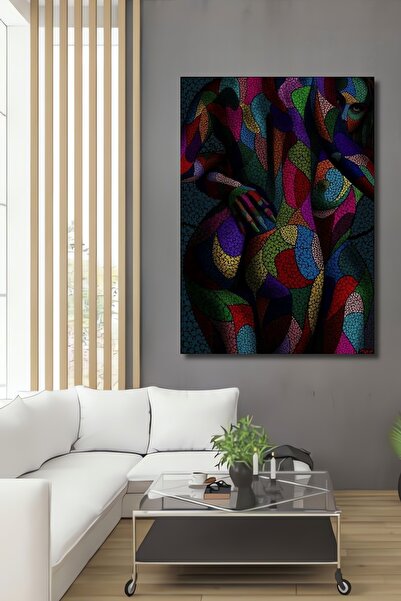 Teona Ahşap Pictură decorativă din lemn cu artă abstractă în puncte