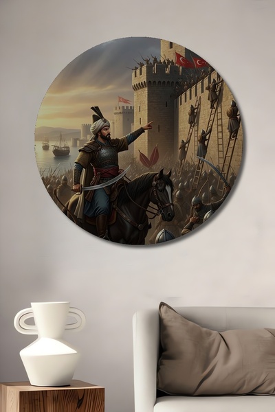 Teona Ahşap Φατίχ Σουλτάν Μεχμέτ Ιστορική Ξύλινη Διακοσμητική Ζωγραφική με Εφ...