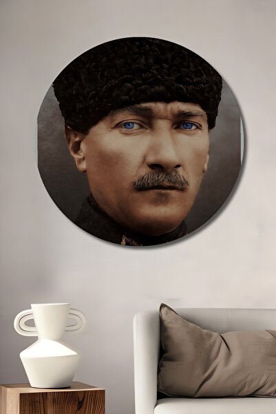 Teona Ahşap Mustafa Kemal Atatürk Pictură decorativă din lemn Pictură rotundă...