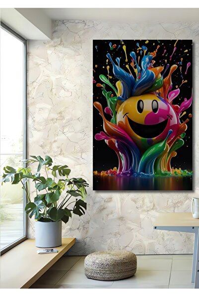 Teona Ahşap Explozie de culori energizante, Tablou decorativ din lemn cu față...