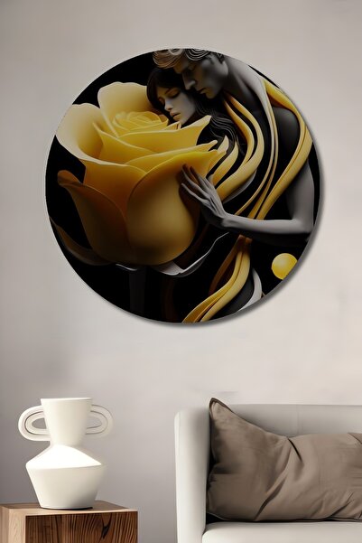 Teona Ahşap Κίτρινο τριαντάφυλλο της αγάπης, διακοσμητικός πίνακας ζωγραφικής...