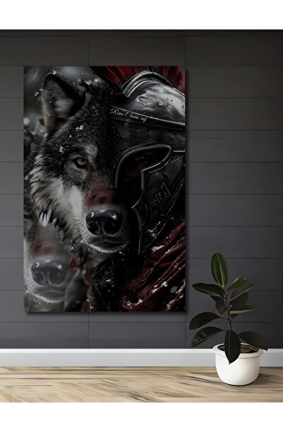 Teona Ahşap Λύκος Πολεμιστής Ψηφιακό τύπωμα Ξύλινος Πίνακας Ζωγραφικής