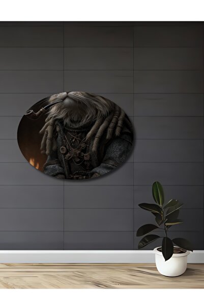 Teona Ahşap Tablou decorativ din lemn cu aspect de pictură în ulei, cu pisică...