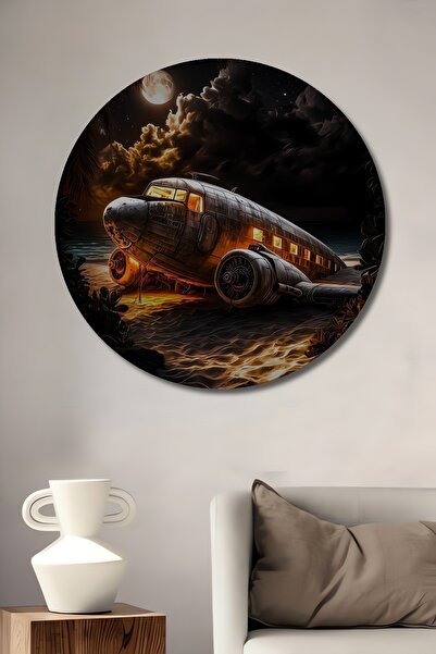 Teona Ahşap Avion misterios, peisaj nocturn, aspect în stil acuarelă, tablou ...