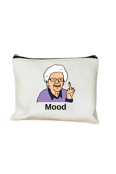 Elbasan Tekstil Grandma Mood Canvas Makeup Bag Organizer