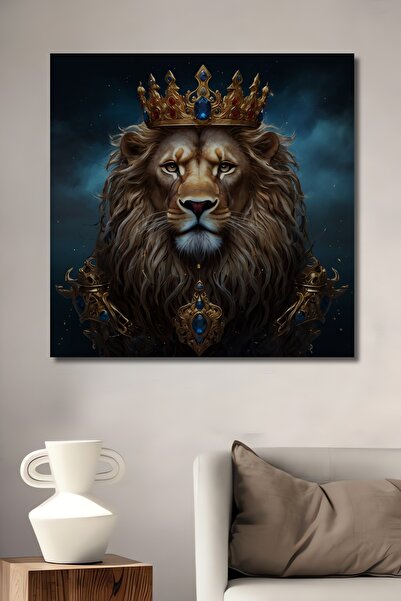 Teona Ahşap Tablou decorativ din lemn cu aspect de pictură în ulei cu coroană...