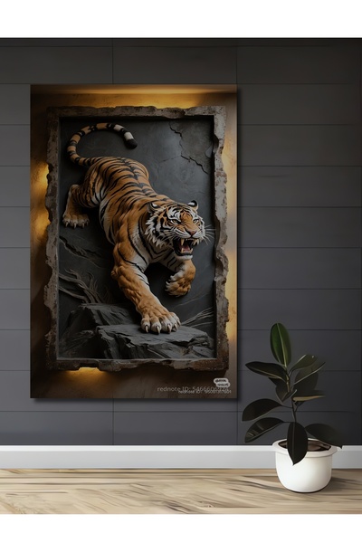 Teona Ahşap Tablou decorativ din lemn cu relief Gheara Leului