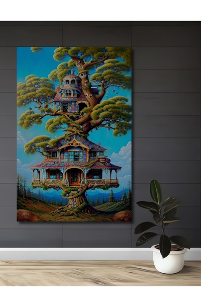 Teona Ahşap Διακοσμητικό Ξύλινο Τραπέζι με Εφέ Ακουαρέλας σε Στυλ Παραμυθένιο...