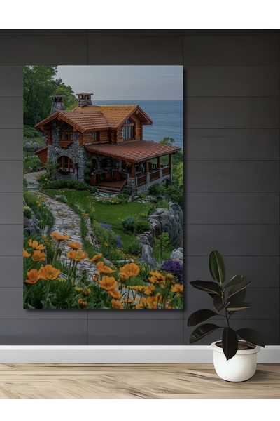 Teona Ahşap Tablou superb cu peisaj, din piatră și lemn, pentru casă